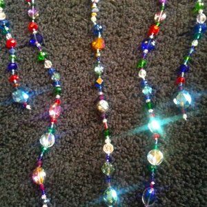 Boho sparkling glass beaded suncatcher - 5 strands